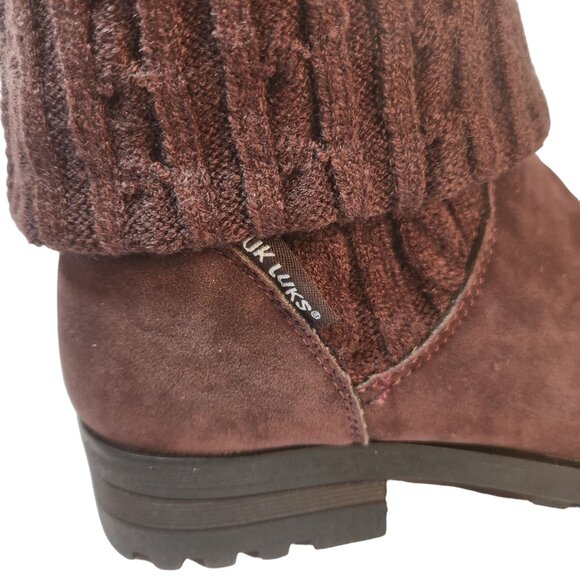 Muk-Luks Faux Suede Mid-Calf Boot with Cable Knit Cuffs Women's Size 9 NEW w/TAG - Picture 5 of 10